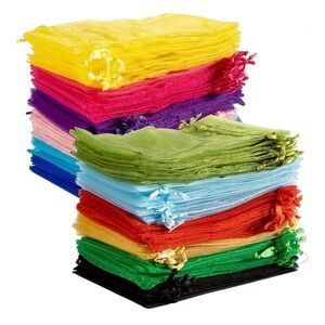 24 Organza Bags 4” x 6” Various Colors